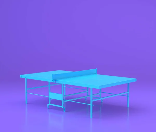 Arcade ping-pong table, entertainment center objects in purple flat room, 3d rendering, gaming saloon