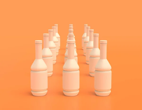 Agoup White Plastic Oil Aditif Bottles Yellow Orange Background Flat — Stok Foto