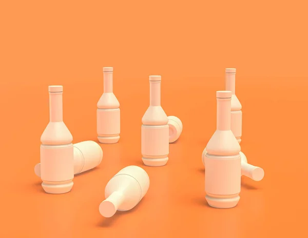 Agoup Botellas Aditivo Aceite Plástico Blanco Fondo Amarillo Anaranjado Colores — Foto de Stock