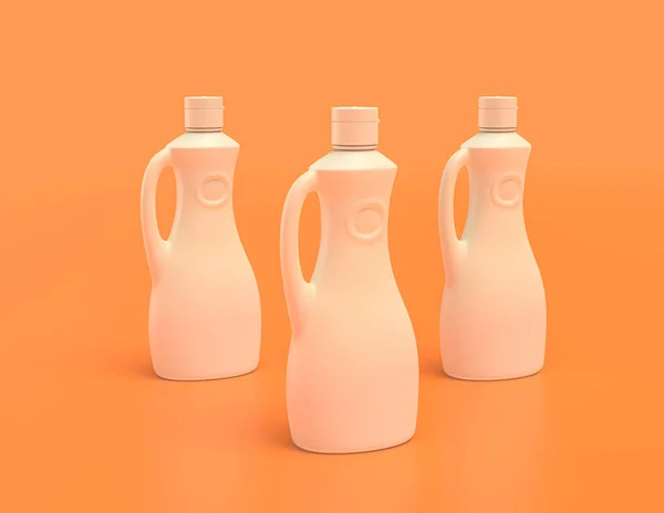 White Plastic Syrup Bottle Yellow Orange Background Flat Colors Single — Stock Photo, Image