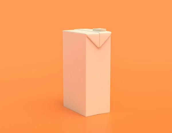 Bílý Karton Mléko Ovocné Šťávy Balení Plastový Objekt Žluté Oranžové — Stock fotografie