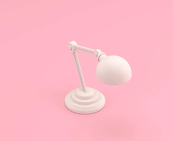 Isometrica Icona Una Lampada Scrivania Monolocale Rosa Colori Piatto Bianco — Foto Stock