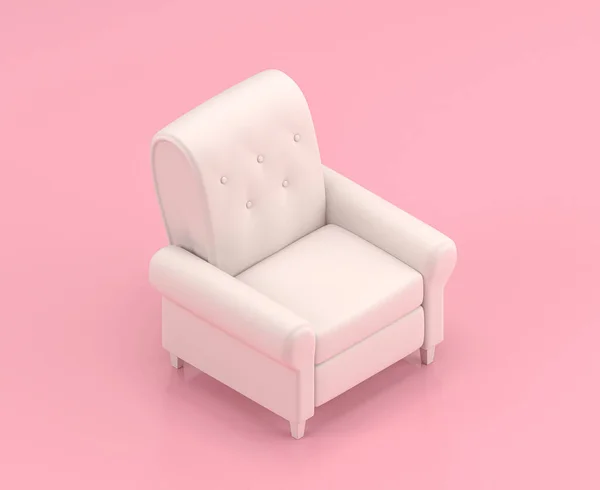 Icono Silla Salón Blanco Isométrico Habitación Color Rosa Plana Solo — Foto de Stock