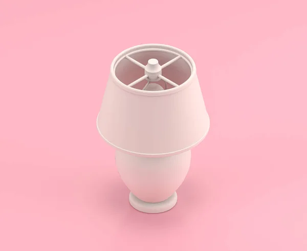 Isometric Icon Group White Table Lamp Flat Color Pink Background — Stock Photo, Image