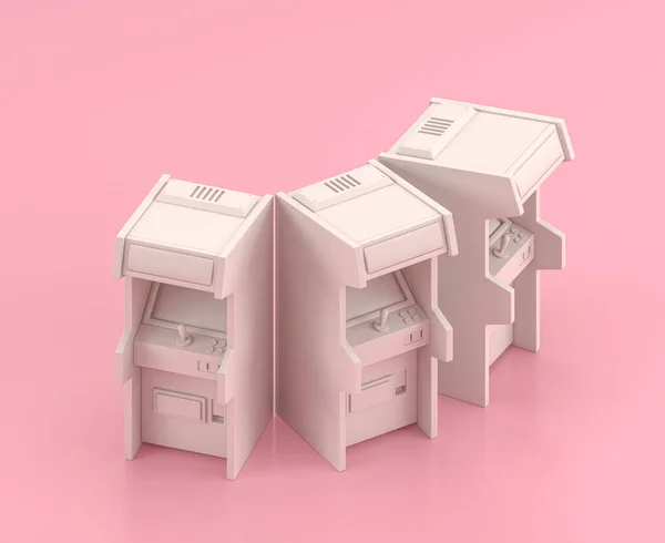 Icône Isometric Groupe Arcade Blanche Debout Deux Armoires Joueur Armoire — Photo