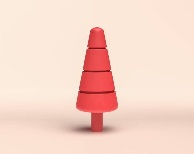 Tek Havuç Ağacı, tek renkli düz kırmızı renkli, arka planda 3D Renklendirme, başlık tasarımları için