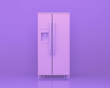 Tek renk pembe renk odasındaki mutfak aletleri, 3 boyutlu görüntüleme, mutfak aletleri ve makineler, izole edilmiş.