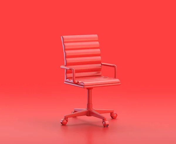 单色单色红底单色 3D图标 3D渲染 家用物品的办公椅 — 图库照片