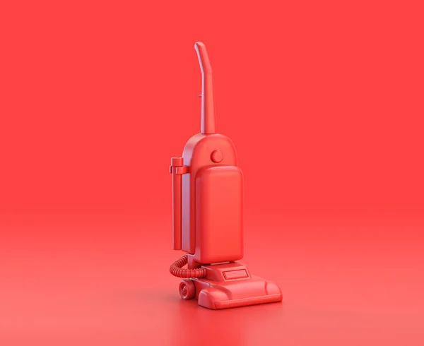 单色单色红光机 红色背景 3D图标 3D渲染 家用物品 — 图库照片
