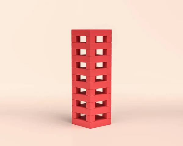Minyatür Bina Simge Tek Renkli Kırmızı Renk Düz Katı Biçim — Stok fotoğraf