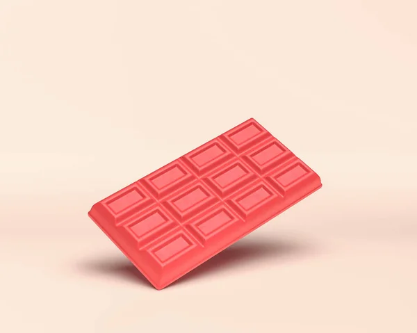 Ikona Deser Monochromatyczny Kolor Czerwony Jasnym Tle Miniaturowe Plastikowe Słodycze — Zdjęcie stockowe