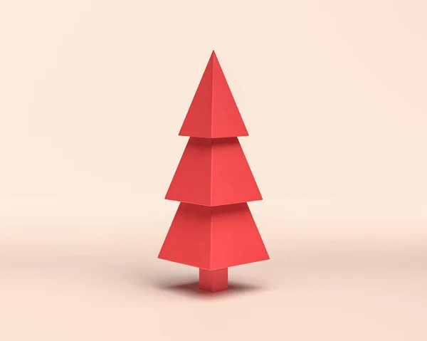 Hard Edge Pine Tree Jednobarwna Płaska Czerwona Ikona Jasnym Tle — Zdjęcie stockowe