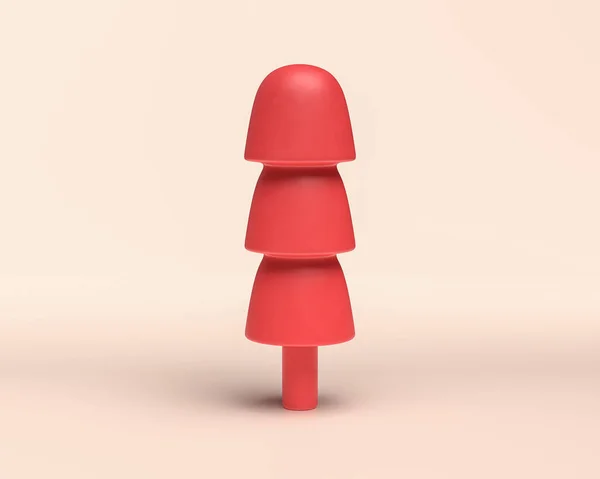 Stacked Cup Tree Icon Monochrome Flat Red Color Light Background — Foto de Stock