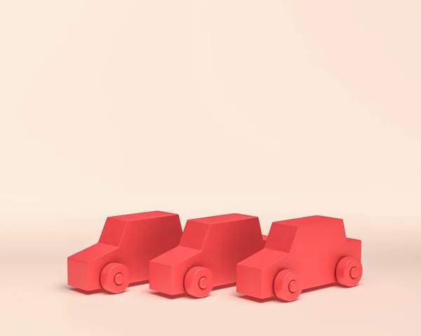 Brinquedo Pequeno Miniatura Veículo Ícone Cor Vermelha Monocromática Estilo Liso — Fotografia de Stock