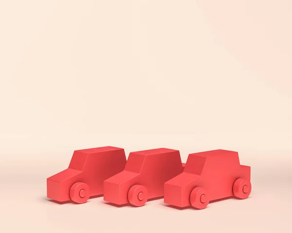 Miniature Small Vehicle Toy Icon Monochrome Red Color Flat Solid —  Fotos de Stock