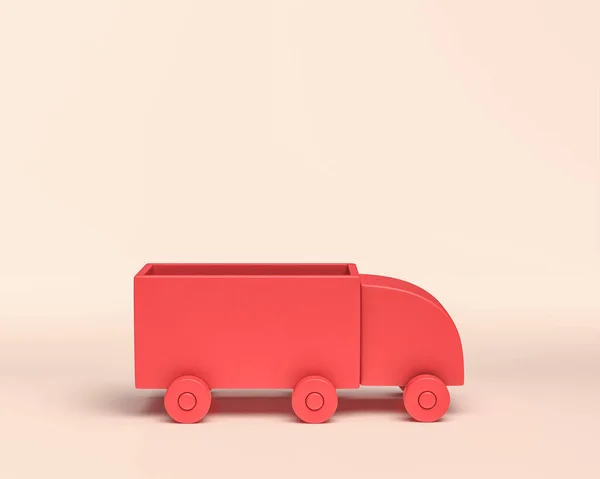 Miniatuur Klein Voertuig Speelgoed Pictogram Monochrome Rode Kleur Plat Massief — Stockfoto