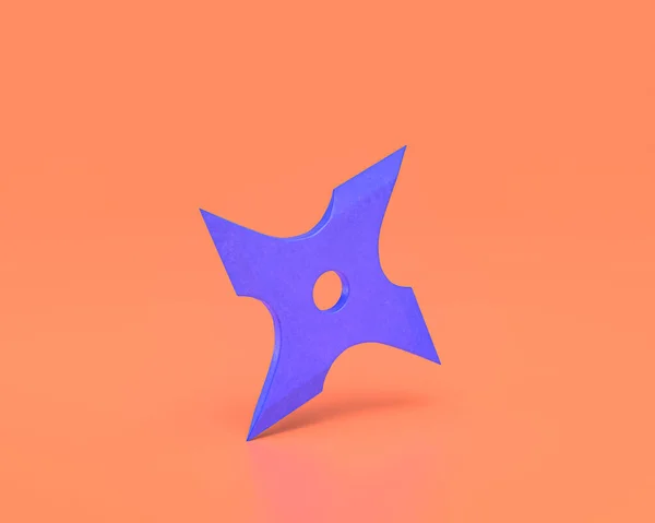 Plastic Ninja Star Toy Indigo Blue Hunting Adventure Weapon Pinkish — Foto de Stock