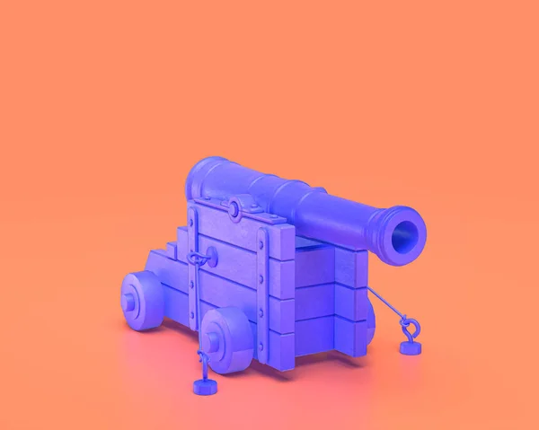 Plastic Weapon Series Pushka Armaty Indigo Niebieskie Ramię Różowym Tle — Zdjęcie stockowe