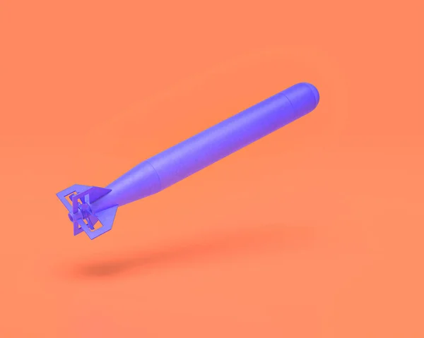 Plastic Weapon Series Torpedo Rocket Indigo Blue Arm Pinkish Background — Stock Photo, Image