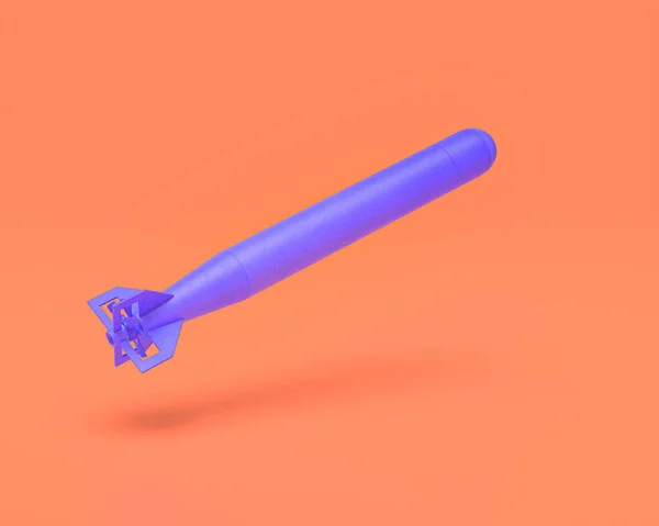 Plastic Weapon Series Torpédo Raketa Indigo Modré Rameno Narůžovělém Pozadí — Stock fotografie