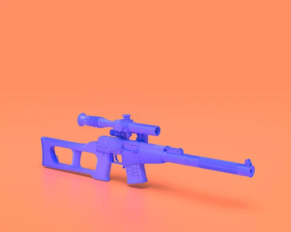 Plastic Weapon Series Vss Vintorez Indigo Niebieskie Ramię Różowym Tle — Zdjęcie stockowe