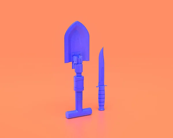 Plastic Weapon Series Indigo Blue Arm Pinkish Background Rendering War —  Fotos de Stock