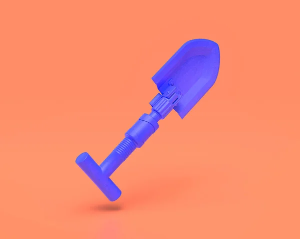 Plastic Weapon Series Soldier Shovel Indigo Blue Arm Pinkish Background — Foto de Stock