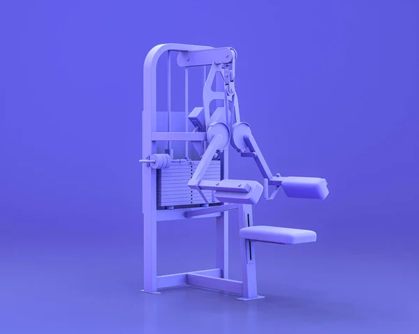 body build gym equipments,  in monochrome blue color background, 3d Rendering, power line