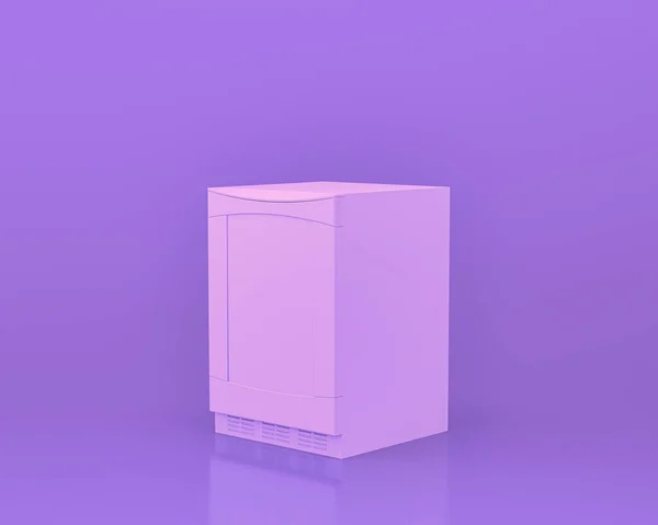 ワイン冷蔵庫 単色ピンク紫色の部屋の台所用品 3Dレンダリング キッチンツールと機械 — ストック写真