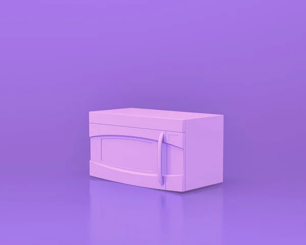 単色ピンク紫色の部屋 3Dレンダリング キッチンツールや機械でのキッチン家電 隔離された — ストック写真