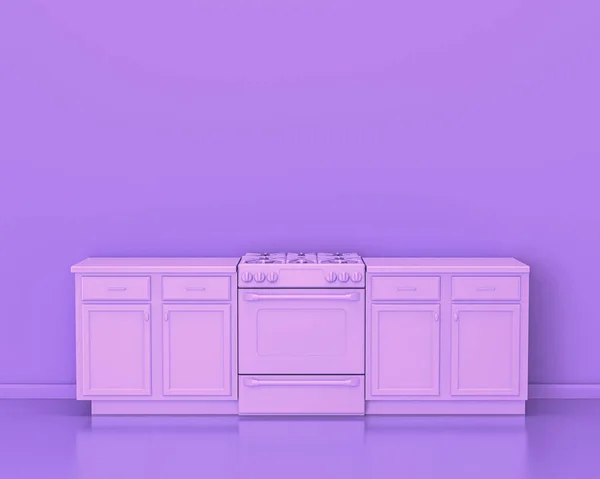 Кухонна Техніка Однотонній Однотонній Рожево Фіолетовій Кольоровій Кімнаті Візуалізація Кухонні — стокове фото