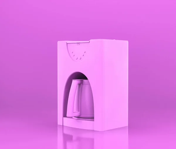 Coffee Maker Small Kitchen Appliances Flat Pink Color Single Monochrome — 图库照片