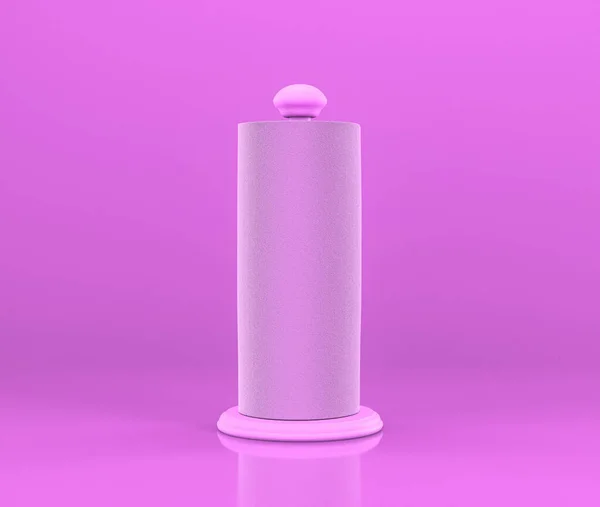 Paper Towel Small Kitchen Appliances Flat Pink Color Single Monochrome — Stock Photo, Image
