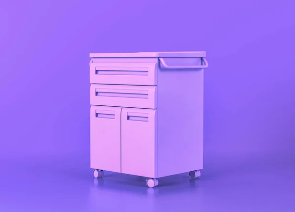 Mobile Cart Medical Equipment Flat Monochrome Purple Room Rendering Isolated — Stock Photo, Image