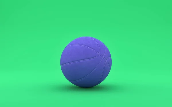 Balle Basket Simple Vert Monochrome Plat Couleur Unique Rendu Pour — Photo