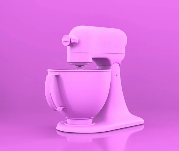 Mixer Kleine Küchengeräte Flacher Rosafarbener Farbe Einzelne Monochrome Farben Rendering — Stockfoto