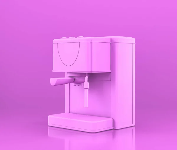 Ekspres Kawy Małe Urządzenia Kuchenne Kolorze Płaskiego Różu Pojedyncze Kolory — Zdjęcie stockowe
