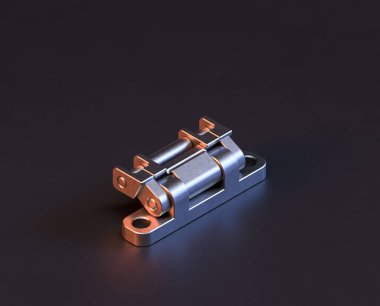 Makine ve otomotiv endüstrisinde makinenin parlak metal yedek mekanik parçası, 3D işlemeli, paslanmaz çelik izole edilmiş makine parçası,