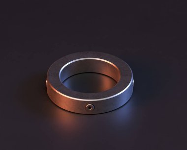 Makine ve otomotiv endüstrisinde makinenin parlak metal yedek mekanik parçası, 3D işlemeli, paslanmaz çelik izole edilmiş makine parçası,