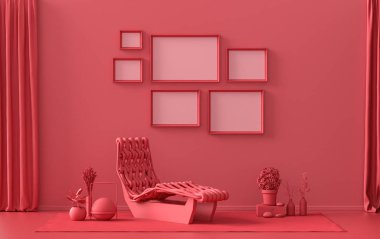 Altı kareli duvar modeli katı düz pastel, koyu kırmızı, kestane rengi, tek renkli modern oturma odası meditasyon yatağı, mobilya ve bitkiler, 3D döşeme, galeri duvarı