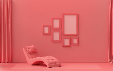 Altı kare düz pastel, açık pembe, pembe turuncu renkli duvar modeli, tek renkli modern oturma odası, meditasyon yatağı, bitkisiz, 3D rengarenk, galeri duvarı.