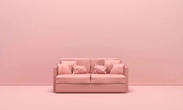 Μονό Απομονωμένο Καναπέ Κάθισμα Sofabed Επίπεδο Μονόχρωμο Ροζ Φόντο Χρώμα — Φωτογραφία Αρχείου