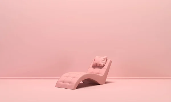 Одноразовое Изолированное Медитационное Сиденье Кровать Плоском Одноцветном Розовом Фоне Одноцветная — стоковое фото