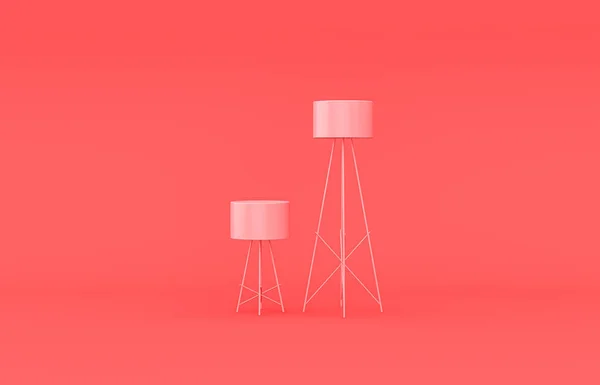 Επίπεδη Μονό Χρώμα Πλαστικό Αξεσουάρ Δωματίου Φωτιστικό Δαπέδου Μονόχρωμο Ροζ — Φωτογραφία Αρχείου
