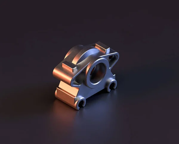 Shiny Metal Spare Mechanical Part Machine Machinery Automotive Industry Rendering — Stock Photo, Image