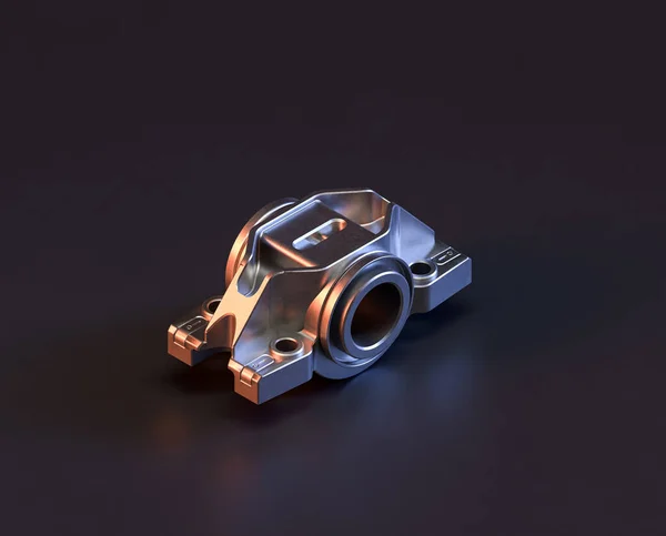 机械和汽车工业用机器的新金属零件 3D渲染 不锈钢隔离机床 — 图库照片