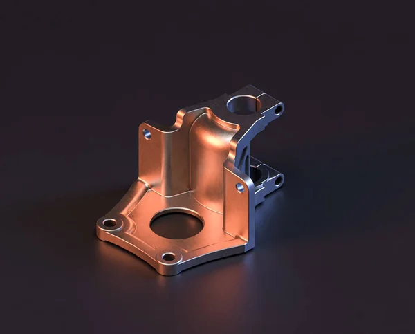機械および自動車産業における機械の光沢のある金属スペア機械部品 3Dレンダリング ステンレス鋼分離機械部品 — ストック写真