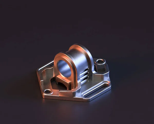 Makine Otomotiv Endüstrisinde Makinenin Parlak Metal Yedek Mekanik Parçası Işlemeli — Stok fotoğraf