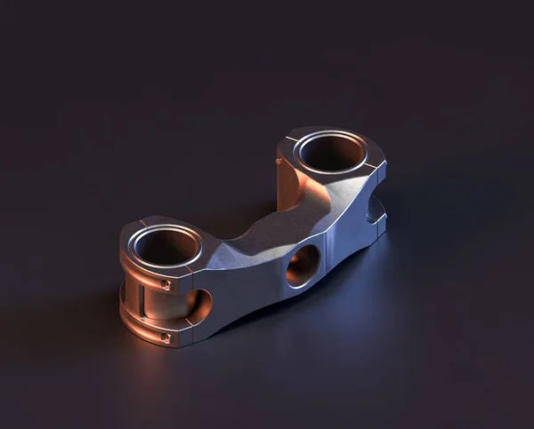 Makine Otomotiv Endüstrisinde Makinenin Parlak Metal Yedek Mekanik Parçası Işlemeli — Stok fotoğraf