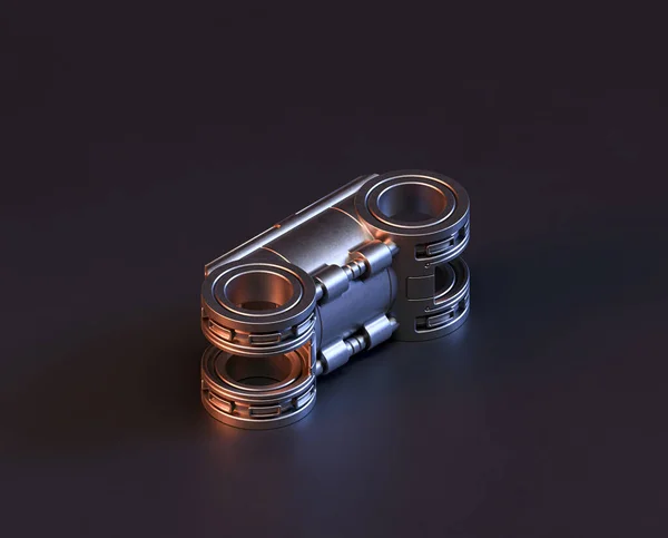 Shiny Metal Spare Mechanical Part Machine Machinery Automotive Industry Rendering — Stock Photo, Image